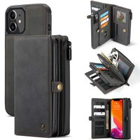 Étui en cuir fendu Caseme Luxe XL Wallet pour iPhone 13 mini - noir