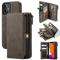 Étui en cuir fendu Caseme Luxe XL Wallet pour iPhone 13 mini - marron