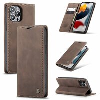 Étui portefeuille en similicuir Caseme Slim Retro Wallet pour iPhone 13 Pro Max - Marron