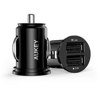 Aukey duo chargeur adaptateur voiture chargeur prise voiture 2 USB-A - Noir