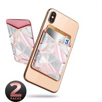 Supcase Cosmo porte-cartes adhésif porte-cartes smartphone 2-pack - Marbre Rose
