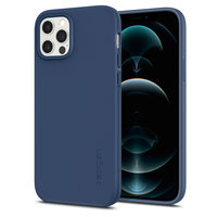 Étui Spigen Thin Fit Thin en polycarbonate pour iPhone 12 et iPhone 12 Pro - Bleu