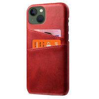 Étui en similicuir Duo Cardslot Wallet pour iPhone 14 - rouge
