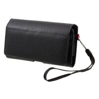 Housse Etui Universel Pour 2 Téléphones Argent Et Cartes Avec Clip De Ceinture - Noir
