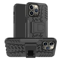 Coque en plastique et TPU anti-dérapant Shockproof Kickstand pour iPhone 14 Pro - noir