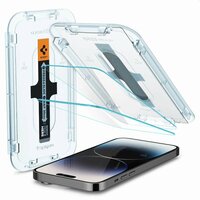 Verre Spigen avec cadre de montage EZ FIT 2 Pack pour iPhone 14 Pro - Tempered Glass