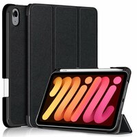 Étui à trois volets Just in Case avec fente pour stylo pour iPad mini 6 - noir