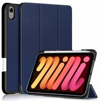 Étui à trois volets Just in Case avec fente pour stylo pour iPad mini 6 - bleu