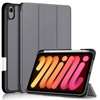 Étui à trois volets Just in Case avec fente pour stylo pour iPad mini 6 - gris