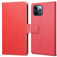 Étui portefeuille Just in Case pour iPhone 12 Pro Max - rouge
