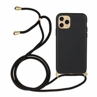 Just in Case Coque souple en TPU avec cordon pour iPhone 12 iPhone 12 Pro - noir