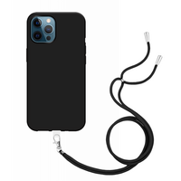 Just in Case Coque souple en TPU avec cordon pour iPhone 12 Pro Max - noir