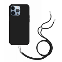 Just in Case Coque souple en TPU avec cordon pour iPhone 13 Pro - noir