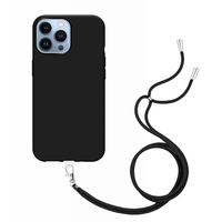 Just in Case Coque souple en TPU avec cordon pour iPhone 13 Pro Max - noir
