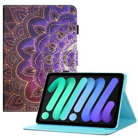 Housse en cuir artificiel Mandala Bookcase pour iPad 10e génération 10,9 pouces 2022 - violet