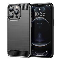 Carbon Armor TPU Avec Étui De Finition Brossé Pour IPhone 13 Pro Max - Noir