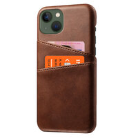 Étui en cuir végétalien Duo Cardslot Wallet pour iPhone 15 Plus - marron