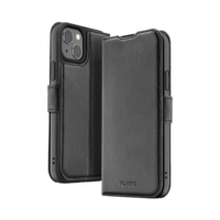 Étui portefeuille en cuir FLAVR Étui recyclé pour iPhone 15 - Noir