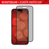 Protecteur d'écran en verre de confidentialité Displex pour iPhone 15 - Transparent