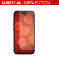 Protecteur d'écran en verre véritable Displex pour iPhone 15 Plus et iPhone 15 Pro Max - Transparent