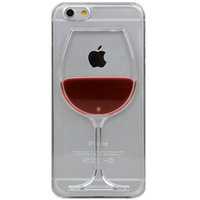 Étui à vin Étui transparent pour iPhone 6 Plus et 6s Plus Étui rigide en verre à vin