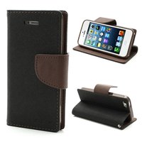 Étui portefeuille Original Mercury Goospery Bookcase case iPhone 5 5s SE 2016 Black Brown wallet