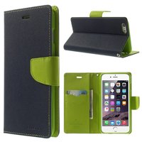 Portefeuille Mercury Goospery bleu Bibliothèque iPhone 6 Plus 6s Plus Étui en cuir bleu foncé