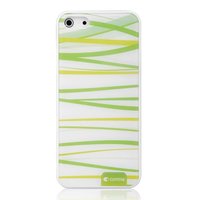 Étui virgule blanc vert pour iPhone 5 5s SE 2016 rigide design herbe