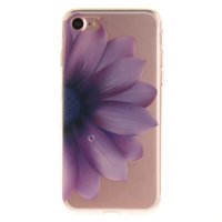 Coque TPU transparente pour iPhone 7 8 SE 2020 avec fleur violette