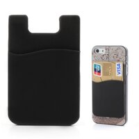 Porte-cartes universel pour téléphone portable en silicone - Noir