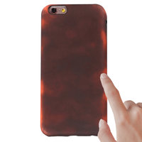 Coque TPU iPhone 6 6s à changement de couleur fluorescent thermique rouge