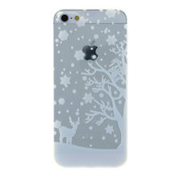 Housse de protection pour iPhone 5 5s SE 2016 en silicone de Noël d'hiver blanc