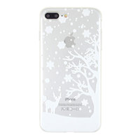 Housse de protection pour iPhone 7 Plus 8 Plus en silicone blanc neige de Noël