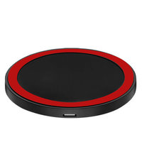 Support de charge Qi anneau noir sans fil universel rouge