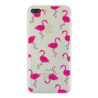Étui transparent rose flamant rose pour iPhone 7 Plus 8 Plus
