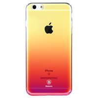 Coque Baseus Glaze Transparent Gradient pour iPhone 6 6s - Jaune Rose Transparent