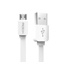 Câble USB vers Micro-USB Rock 1 mètre - Câble de charge Flat White Android