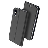 DUX DUCIS Skin Pro Series - étui en cuir pour iPhone X XS - gris