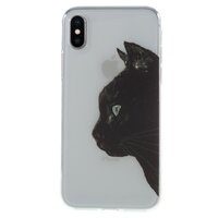 Etui chat étui tête de chat iPhone X XS - Noir Transparent