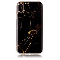 Coque en marbre Coque en TPU pour iPhone X XS - Or noir