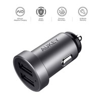 Aukey Universal Dual USB Car Charger 2.4 Ampère - Gris