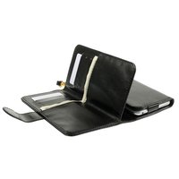 Bibliothèque universelle en cuir avec porte-cartes - Noir