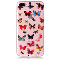 Coque TPU Papillons Coque Transparente iPhone 7 Plus 8 Plus - Colorée