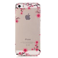 Coque iPhone 5 5s SE 2016 Transparent Ornate Blossom Branches - Rose Noir