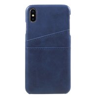 Étui à cartes en cuir synthétique pour iPhone XS Max - Bleu