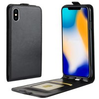 Etui à Rabat en Cuir pour iPhone XS Max - Noir