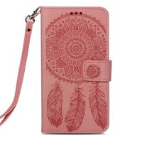 Étui portefeuille iPhone XS Max Dreamcatcher en cuir - Rose