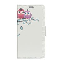 Etui Hibou pour iPhone XS Max Bookcase en cuir - Blanc Marron