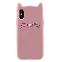 Étui souple pour chaton Coque pour chat mignon iPhone XS Max - Rose