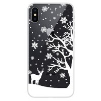 Housse d'hiver de couverture de neige flexible de Noël iPhone X XS - Transparent